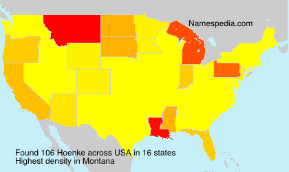 Surname Hoenke in USA Surname Hoenke in USA