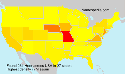 Surname Hoer in USA Surname Hoer in USA