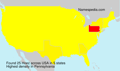 Surname Hoez in USA Surname Hoez in USA