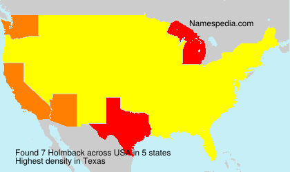Surname Holmback in USA Surname Holmback in USA