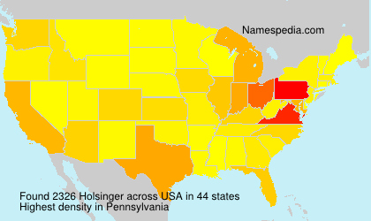 Surname Holsinger in USA Surname Holsinger in USA