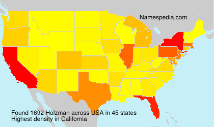 Surname Holzman in USA Surname Holzman in USA