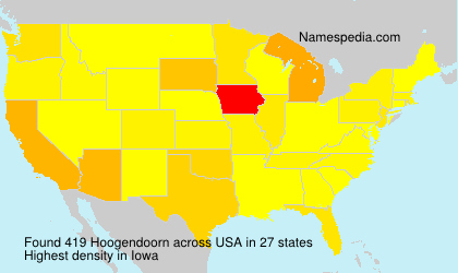 Surname Hoogendoorn in USA Surname Hoogendoorn in USA