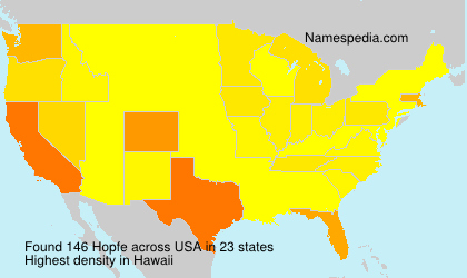 Surname Hopfe in USA Surname Hopfe in USA