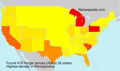 Surname Horger in USA Surname Horger in USA