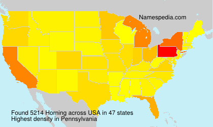 Surname Horning in USA Surname Horning in USA