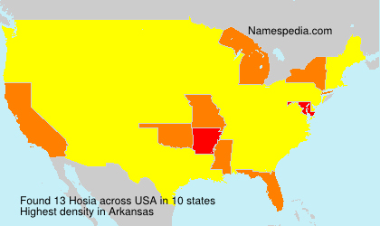 Surname Hosia in USA Surname Hosia in USA