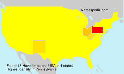 Surname Hovetter in USA Surname Hovetter in USA
