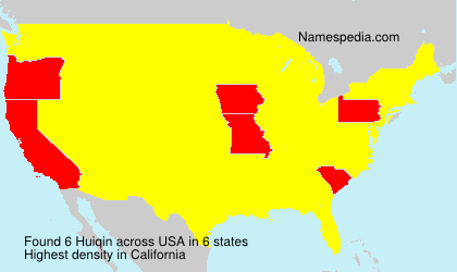 Surname Huiqin in USA Surname Huiqin in USA