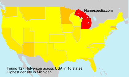 Surname Hulverson in USA Surname Hulverson in USA