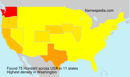 Surname Hundahl in USA Surname Hundahl in USA