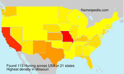Surname Huning in USA Surname Huning in USA