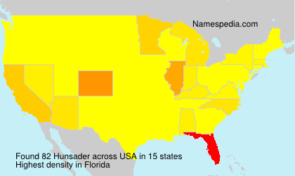 Surname Hunsader in USA Surname Hunsader in USA