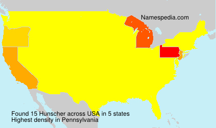 Surname Hunscher in USA Surname Hunscher in USA