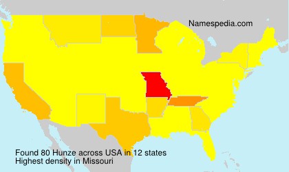 Surname Hunze in USA Surname Hunze in USA