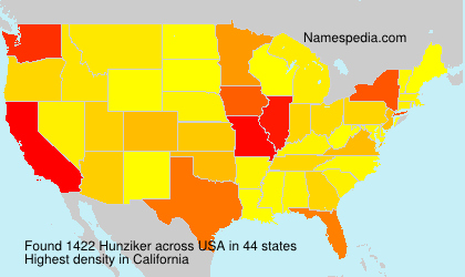 Surname Hunziker in USA