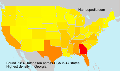 Surname Hutcheson in USA Surname Hutcheson in USA