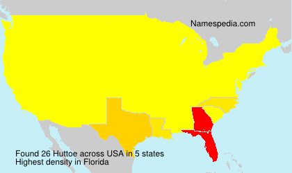 Surname Huttoe in USA Surname Huttoe in USA
