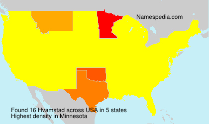 Surname Hvamstad in USA