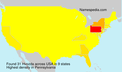 Surname Hvozda in USA