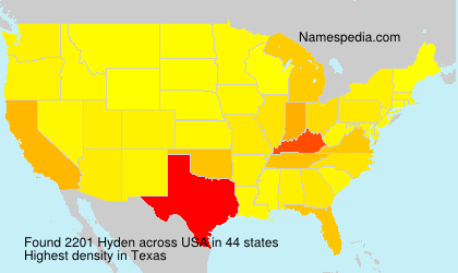 Surname Hyden in USA Surname Hyden in USA