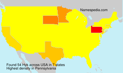 Surname Hyk in USA Surname Hyk in USA