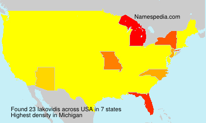 Surname Iakovidis in USA Surname Iakovidis in USA