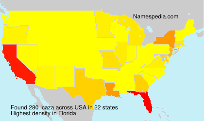 Surname Icaza in USA