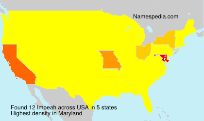 Surname Imbeah in USA Surname Imbeah in USA