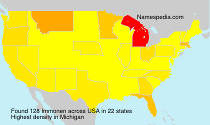Surname Immonen in USA Surname Immonen in USA