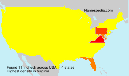 Surname Incheck in USA Surname Incheck in USA