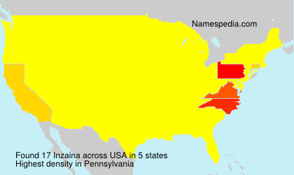 Surname Inzaina in USA Surname Inzaina in USA