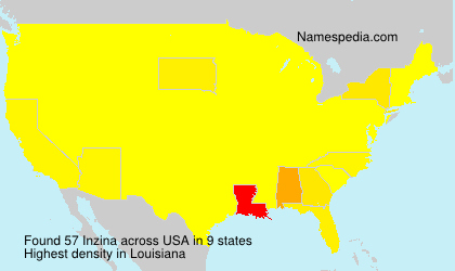 Surname Inzina in USA