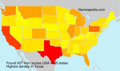 Surname Irion in USA Surname Irion in USA