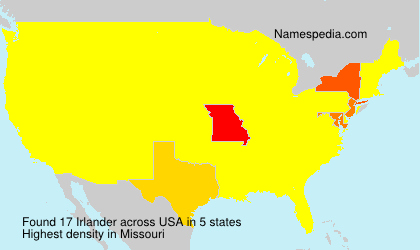 Surname Irlander in USA Surname Irlander in USA