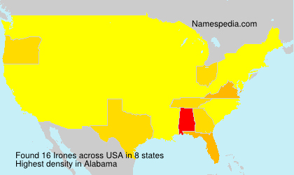 Surname Irones in USA Surname Irones in USA