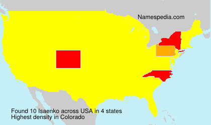 Surname Isaenko in USA Surname Isaenko in USA