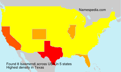 Surname Isasmendi in USA Surname Isasmendi in USA