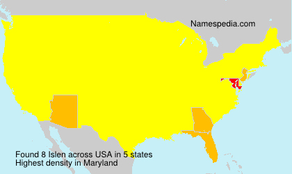 Surname Islen in USA Surname Islen in USA