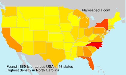 Surname Isler in USA