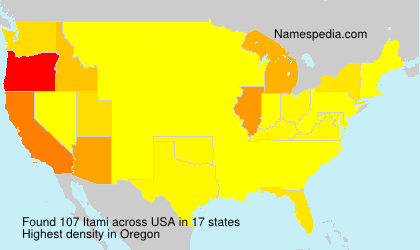 Surname Itami in USA