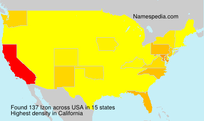 Surname Izon in USA