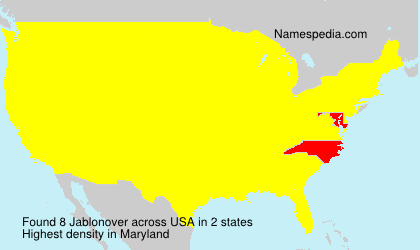 Surname Jablonover in USA Surname Jablonover in USA