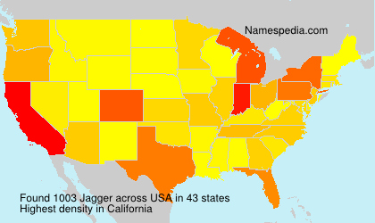 Surname Jagger in USA Surname Jagger in USA