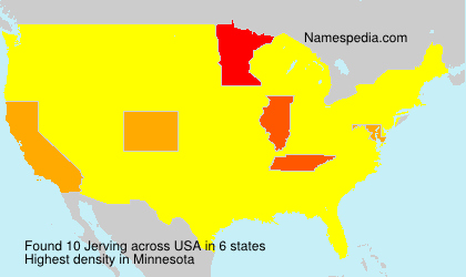 Surname Jerving in USA Surname Jerving in USA
