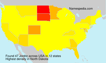 Surname Jordre in USA