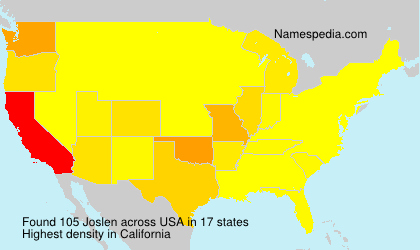 Surname Joslen in USA Surname Joslen in USA
