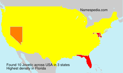Surname Jovetic in USA Surname Jovetic in USA
