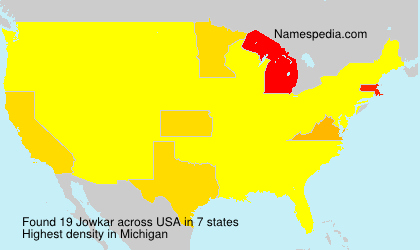 Surname Jowkar in USA