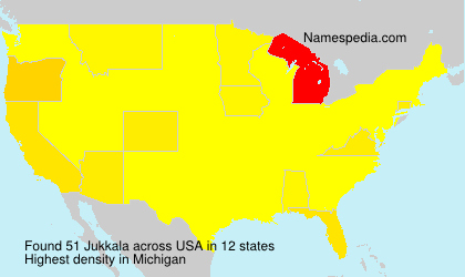 Surname Jukkala in USA Surname Jukkala in USA
